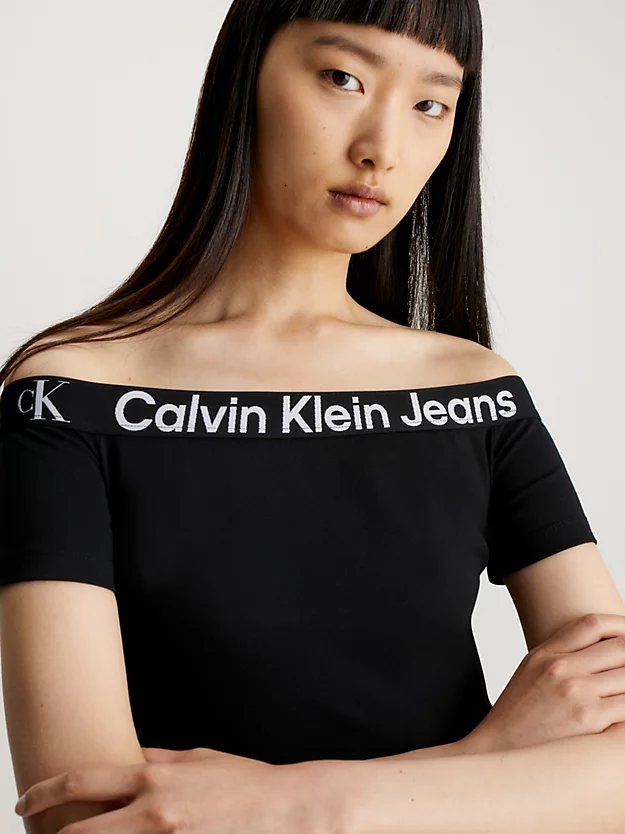Calvin Klein Milano Logo Tape Off-Shoulder Top 5 Calvin Klein Milano Logo Tape Off-Shoulder Top - Image 3