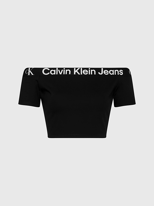 Calvin Klein Milano Logo Tape Off-Shoulder Top 7 Calvin Klein Milano Logo Tape Off-Shoulder Top - Image 5