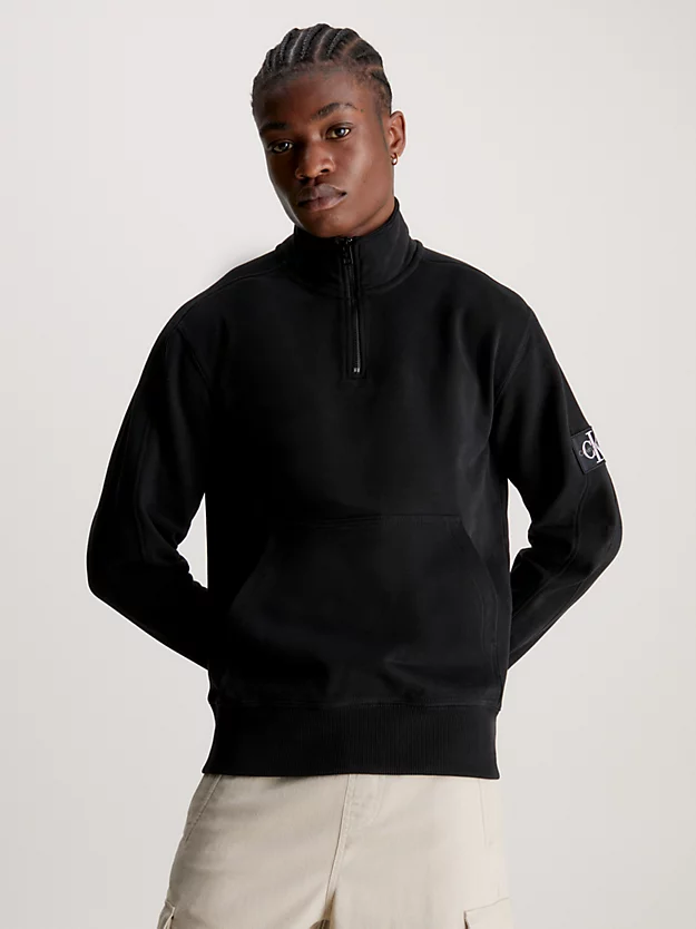 Calvin Klein Badge Zip Neck Sweatshirt 3 Calvin Klein Badge Zip Neck Sweatshirt