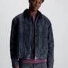 Calvin Klein Zip Up Sherpa Denim Jacket -Everywear Shop J30J323900 1BZ main