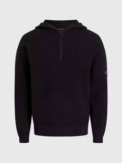 Calvin Klein Cotton Waffle Hooded Jumper -Everywear Shop J30J323985 BEH alternate4