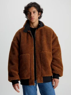 Calvin Klein Reversible Sherpa Bomber Jacket -Everywear Shop J30J324123 BEH alternate2