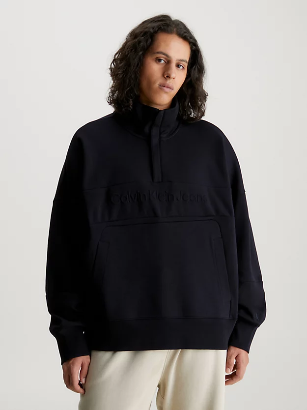 Calvin Klein Oversized Zip Neck Sweatshirt 4 Calvin Klein Oversized Zip Neck Sweatshirt - Image 2