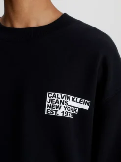 Calvin Klein Cotton Back Logo Sweatshirt -Everywear Shop J30J324311 BEH alternate3