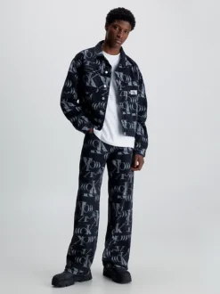 Calvin Klein All-Over Logo Denim Jacket -Everywear Shop J30J324737 1BY alternate3