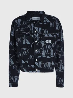 Calvin Klein All-Over Logo Denim Jacket -Everywear Shop J30J324737 1BY alternate4