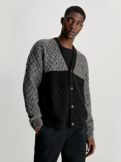 Calvin Klein Colour Block Textured Cardigan