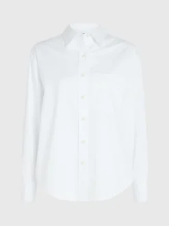 Calvin Klein Relaxed Cotton Satin Shirt -Everywear Shop K20K205413 YAF alternate5