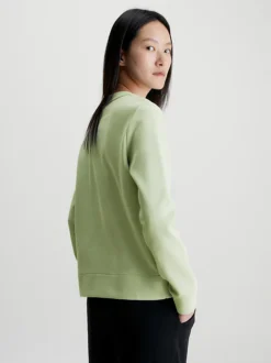 Calvin Klein Cotton Micro Logo Sweatshirt 10 Calvin Klein Cotton Micro Logo Sweatshirt -Everywear Shop K20K205453 LDN alternate2