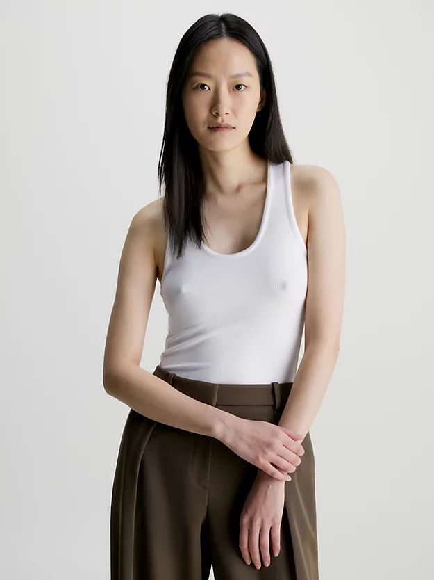 Calvin Klein Skinny Ribbed Modal Tank Top 3 Calvin Klein Skinny Ribbed Modal Tank Top