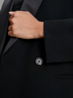 Calvin Klein Wool Blend Tuxedo Coat 10 Calvin Klein Wool Blend Tuxedo Coat -Everywear Shop K20K205970 BEH alternate3