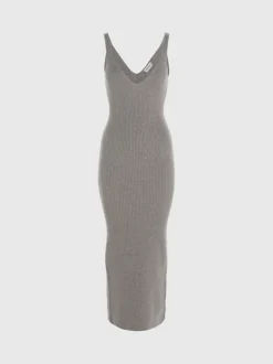 Calvin Klein Slim Wool Ribbed Slip Dress -Everywear Shop K20K205975 P9X alternate4