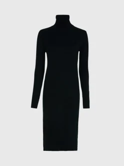 Calvin Klein Wool Roll Neck Bodycon Dress 13 Calvin Klein Wool Roll Neck Bodycon Dress -Everywear Shop K20K205992 BEH alternate5