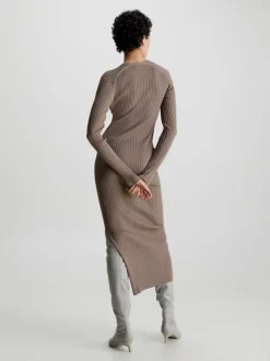 Calvin Klein Slim Ribbed Midi Dress -Everywear Shop K20K205997 PKO alternate2