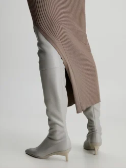 Calvin Klein Slim Ribbed Midi Dress -Everywear Shop K20K205997 PKO alternate3