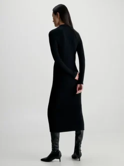 Calvin Klein Slim Ribbed Shirt Dress -Everywear Shop K20K206021 BEH alternate2