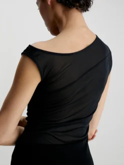 Calvin Klein Sheer Panel Fluid Dress -Everywear Shop K20K206057 BEH alternate3