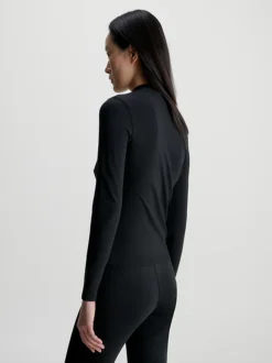 Calvin Klein Slim Modal Mock Neck Top -Everywear Shop K20K206067 BEH alternate2