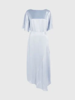 Calvin Klein Satin Split Sleeve Midi Dress -Everywear Shop K20K206177 CAY alternate5