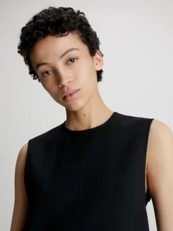 Calvin Klein Relaxed Sleeveless Shirt Dress -Everywear Shop K20K206261 BEH alternate4