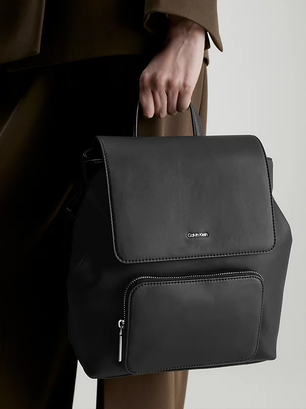 Calvin Klein Faux Leather Flap Backpack 5 Calvin Klein Faux Leather Flap Backpack - Image 3
