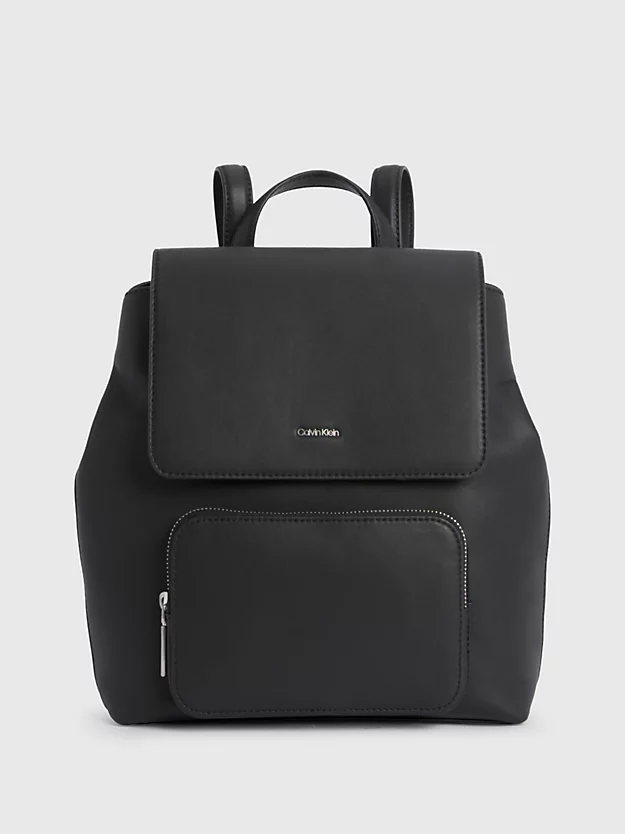 Calvin Klein Faux Leather Flap Backpack 3 Calvin Klein Faux Leather Flap Backpack