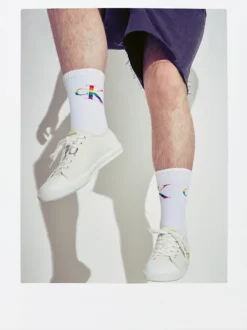 Calvin Klein Recycled Canvas Trainers - Pride -Everywear Shop YM0YM00830 YBJ alternate7