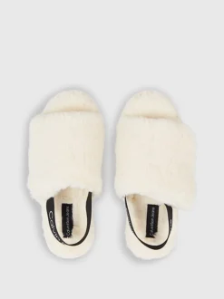 Calvin Klein Faux Fur Slippers 10 Calvin Klein Faux Fur Slippers -Everywear Shop YW0YW01158 0LA alternate2