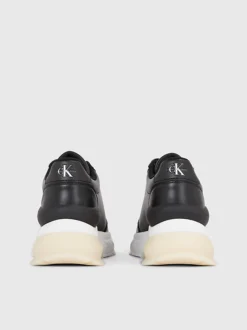 Calvin Klein Leather Wedge Trainers -Everywear Shop YW0YW01172 BEH alternate3