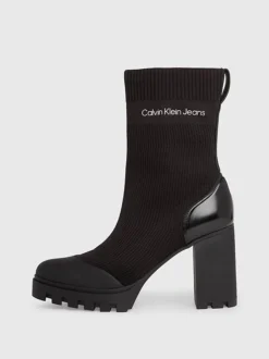 Calvin Klein Knit Platform Boots -Everywear Shop YW0YW01196 01Q alternate5